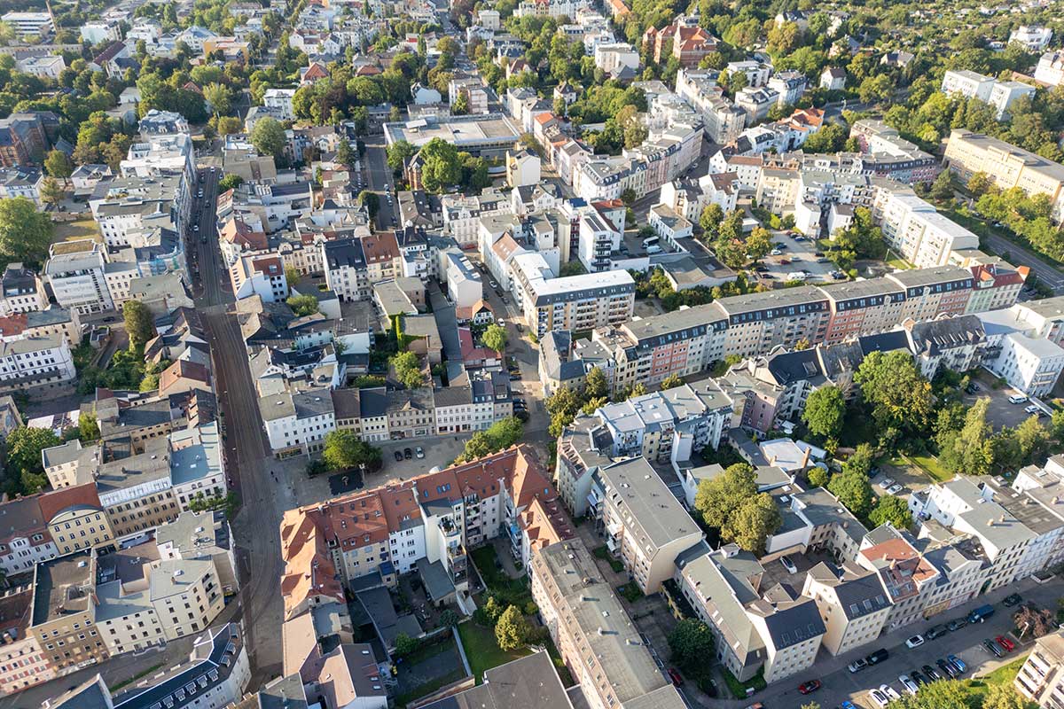 Luftaufnahme der Stadt Gera